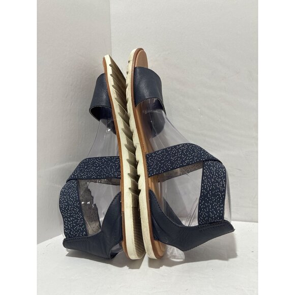 Sorel Ella II navy blue sandals elastic ankle excellent nocturnal sea salt size1 - Picture 4 of 6
